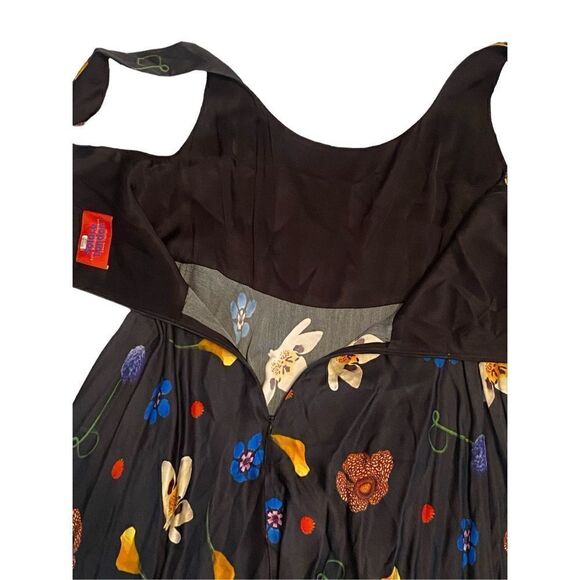 Solace London Naie Gown Dress Black Floral Size 4 Small Designer Maxi  Zip - Picture 6 of 12